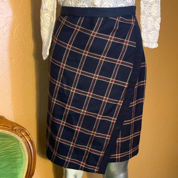 NWT 346 Brooks Brothers Wool Windowpane Plaid Pencil Skirt.  Sz 10p - Picture 4 of 6
